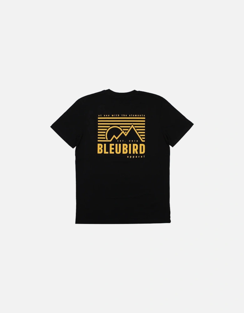Retro Peaks Crew Neck Short Sleeve T-Shirt - Black