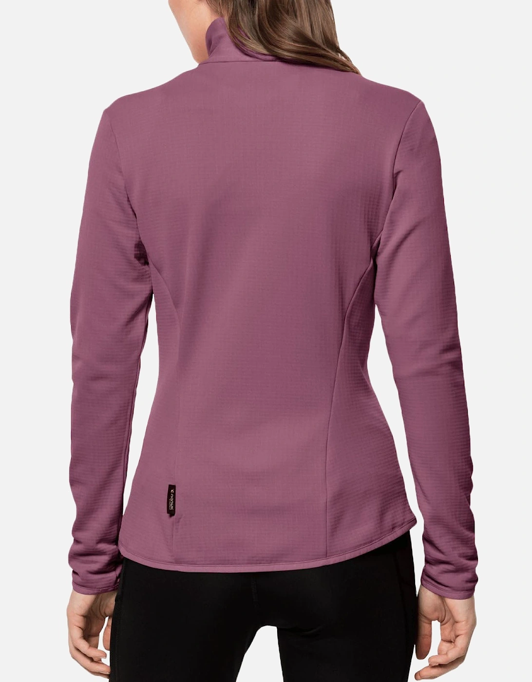 Womens Peak Grid Walking Warm High Collar Fleece Jacket