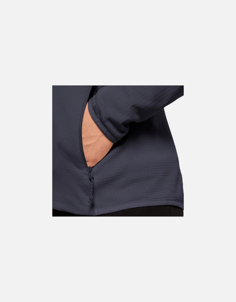 Womens Peak Grid Walking Warm High Collar Fleece Jacket