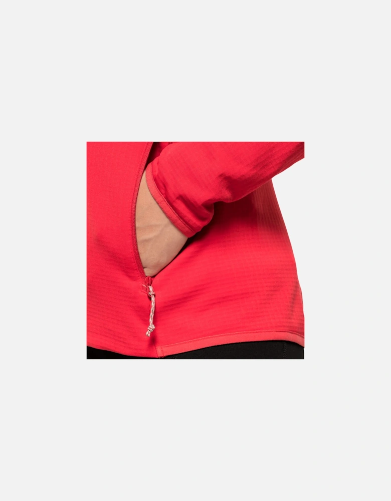 Womens Peak Grid Walking Warm High Collar Fleece Jacket