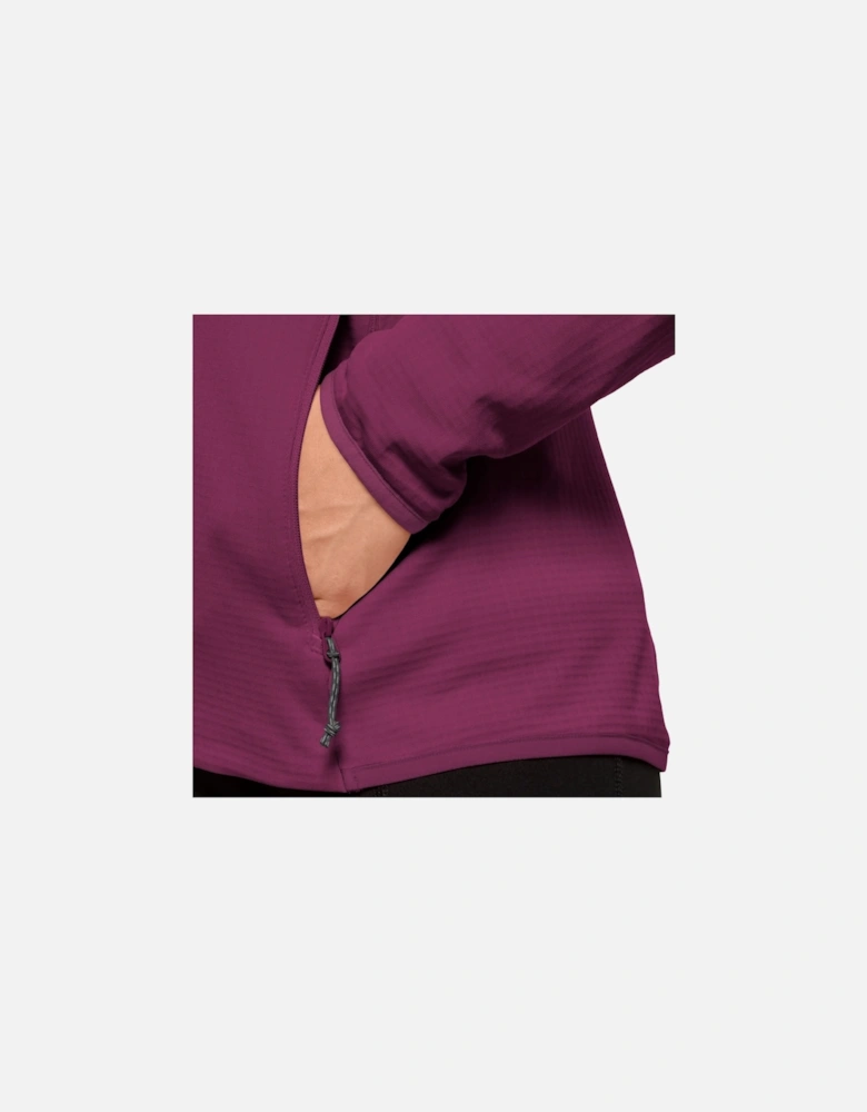 Womens Peak Grid Walking Warm High Collar Fleece Jacket