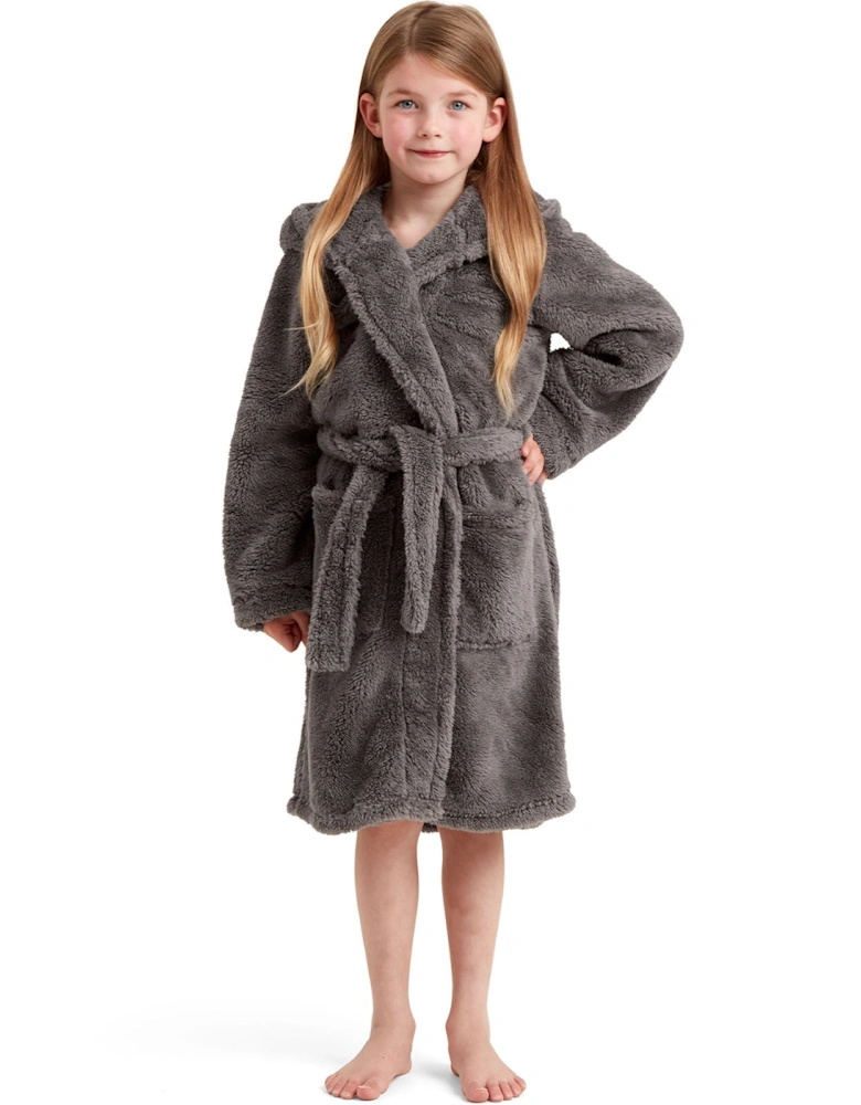Kids Soft Fleece Hooded Dressing Gown 5-14 Years
