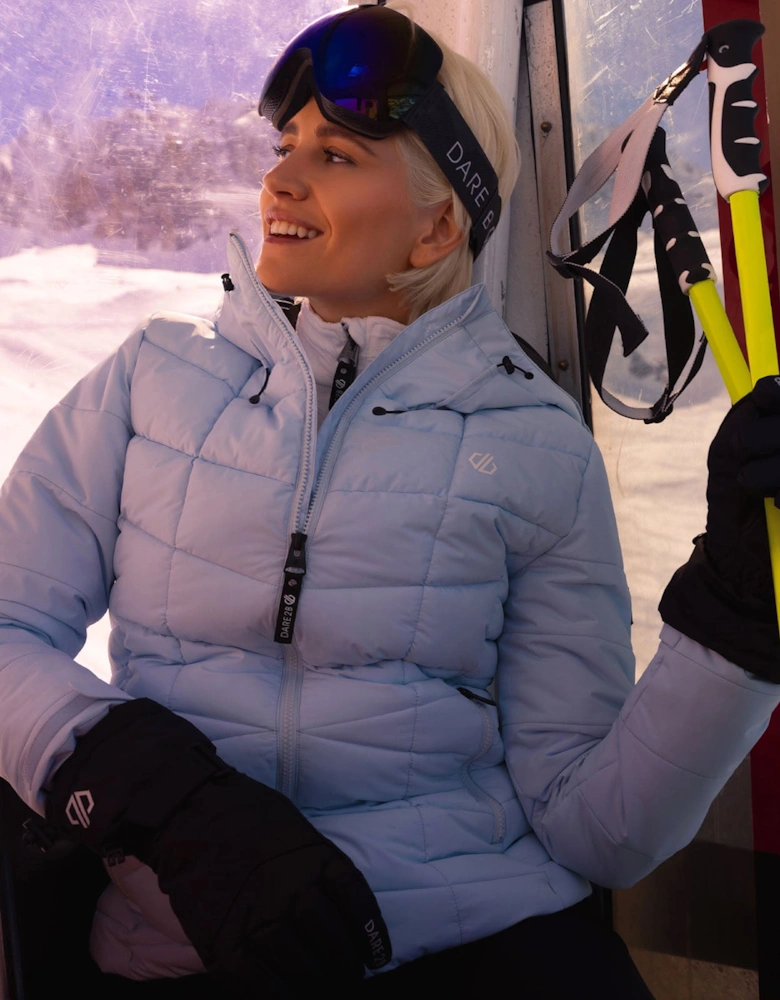 Womens Blindside Hooded Waterproof Thermal Ski Jacket - Quiet Blue
