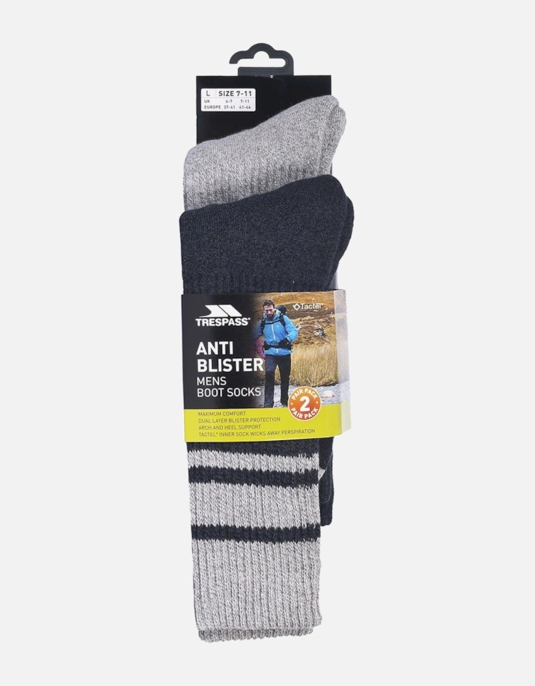 Mens Anti-Blister 2-Pack Walking Hitched Socks