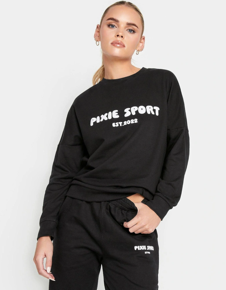 Petite Black Pixie Sport Sweater