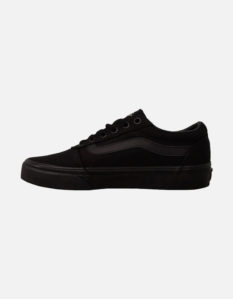 Womens Ward Satin Trainers - Black Canvas