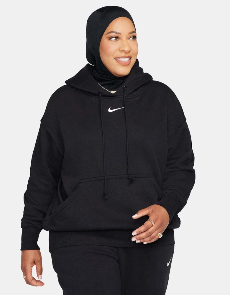 Sportswear Phoenix Fleece Women's Over-Oversized Pullover Hoodie - Black