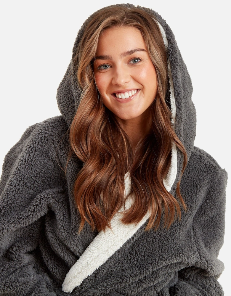 Womens Soft Hooded Dressing Gown