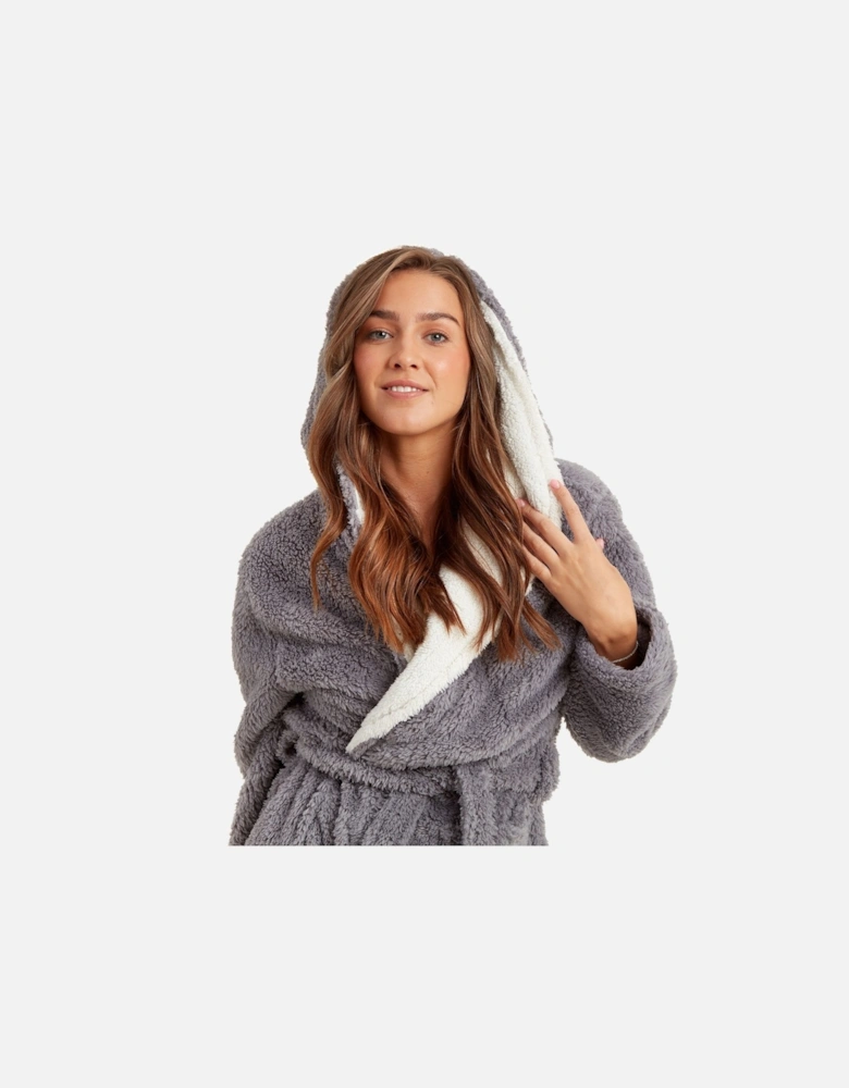 Womens Soft Hooded Dressing Gown