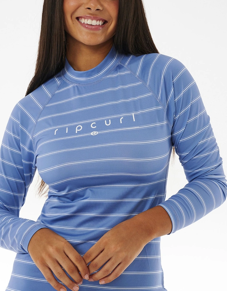 Rip Curl Womens Golden Rays UV Rash Vest - Blue