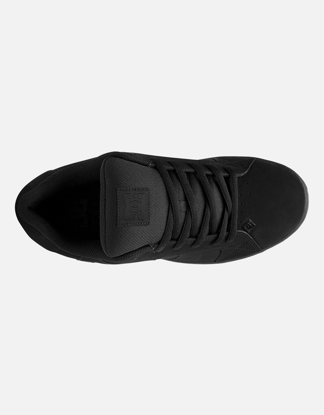 Mens Net Leather Trainers - Black
