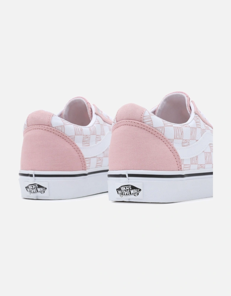 Womens Ward Canvas Low Rise Check Trainers  - White/Pink