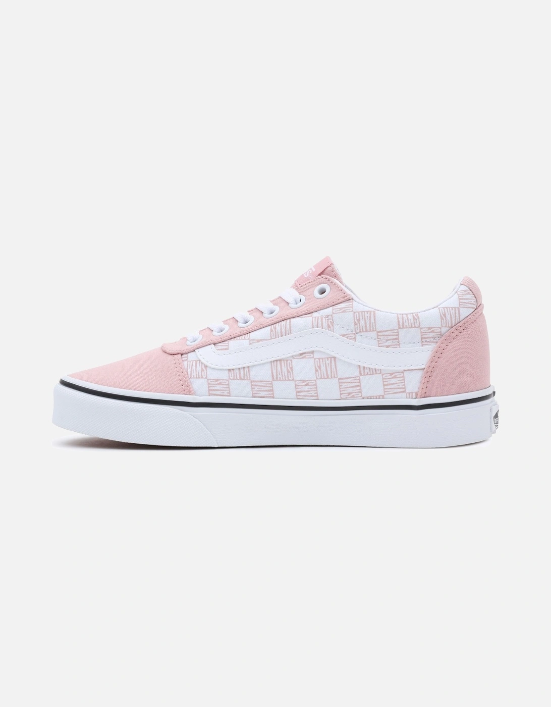 Womens Ward Canvas Low Rise Check Trainers  - White/Pink