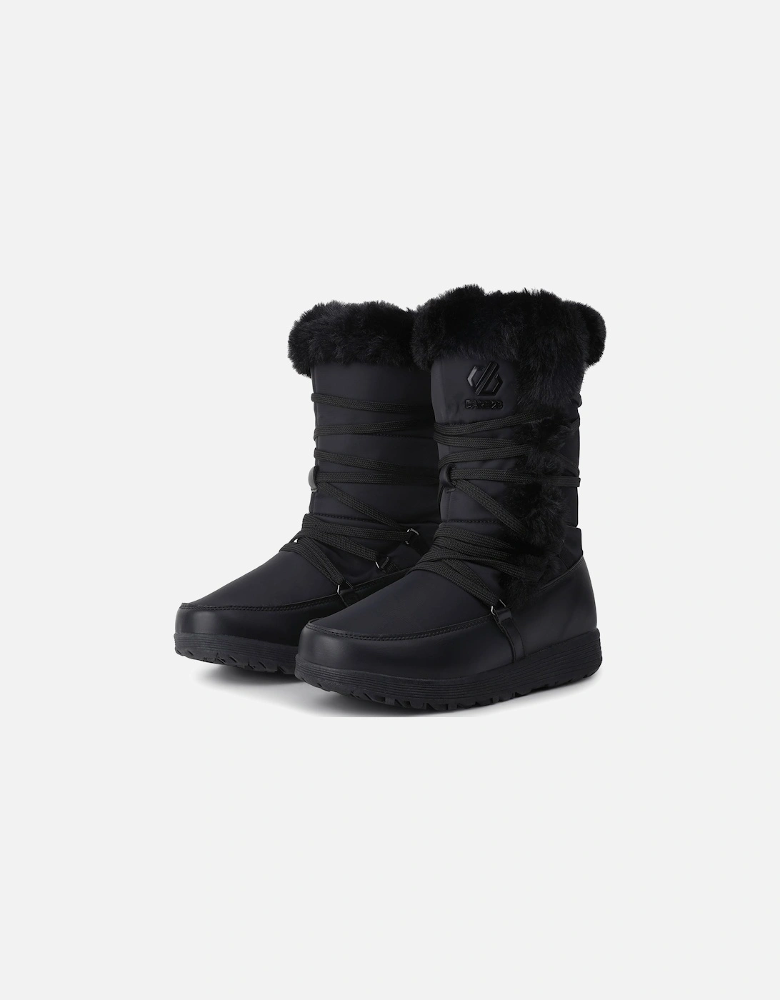 Womens Valdare Faux Fur Snow Boots - Black
