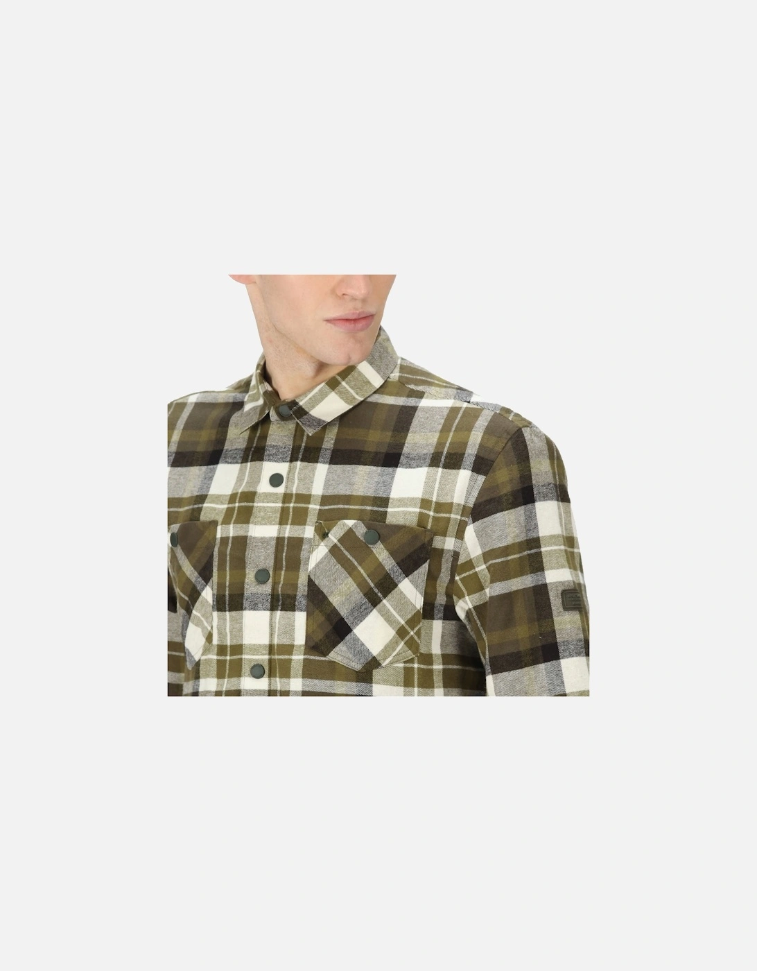 Mens Thamos Long Sleeve Checkered Brushed Shirt