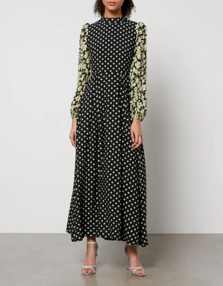 Ballad Jacquard and Seersucker Midi Dress