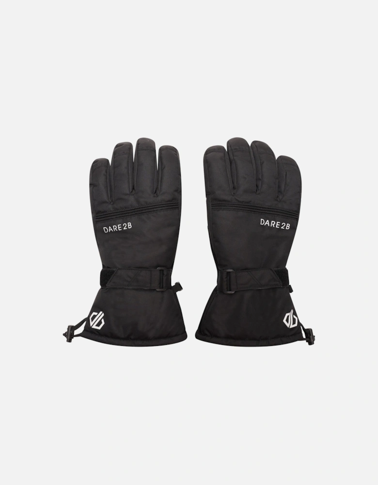 Mens Worthy Adjustable Waterproof Ski Gloves - Black