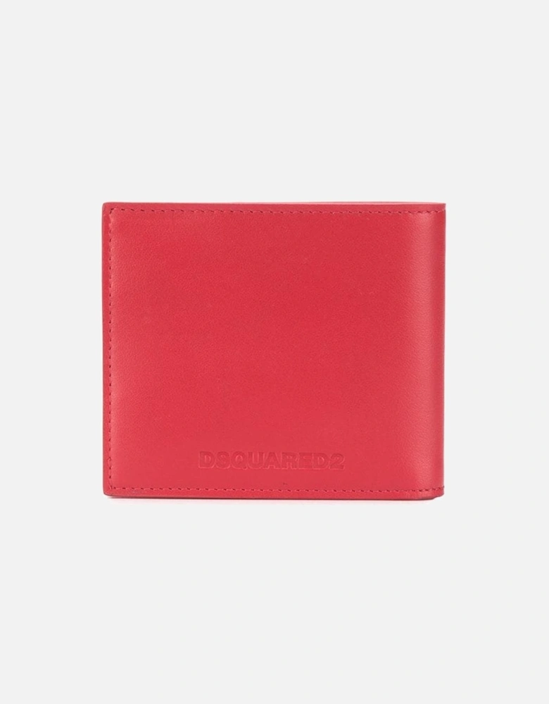 Mirror Logo Bi-fold Wallet Red
