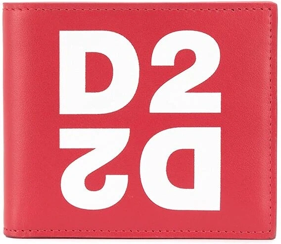 Mirror Logo Bi-fold Wallet Red
