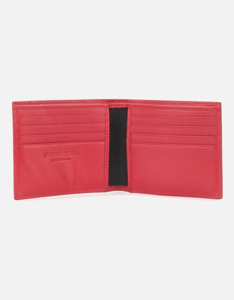 Mirror Logo Bi-fold Wallet Red