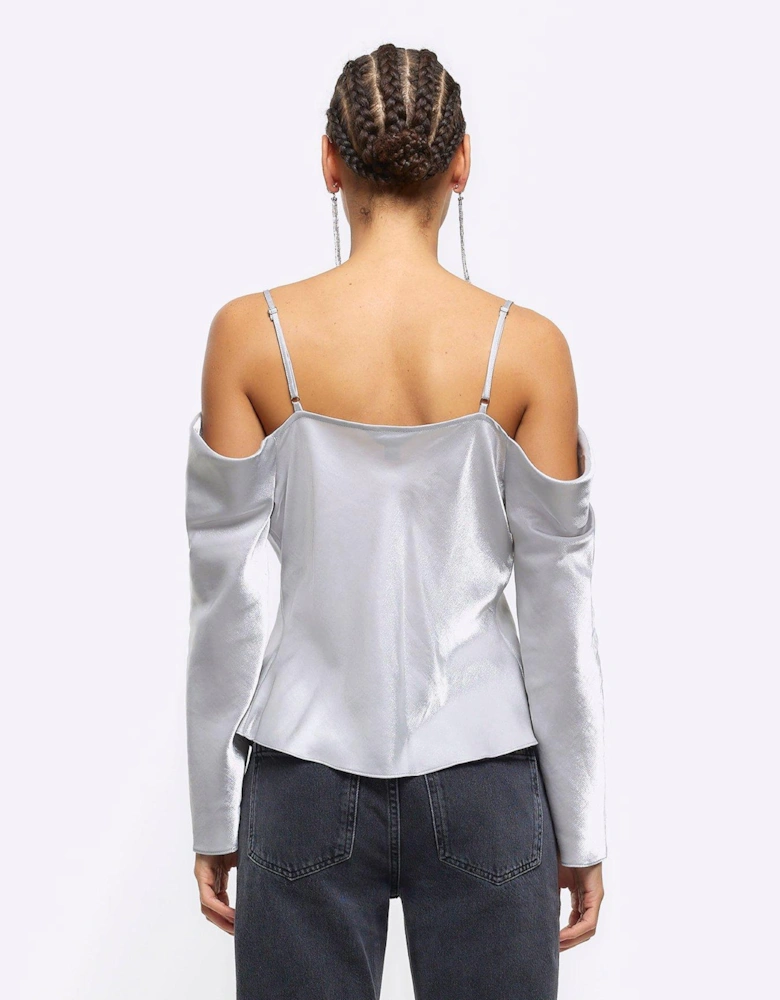 Cold Shoulder Top - Silver