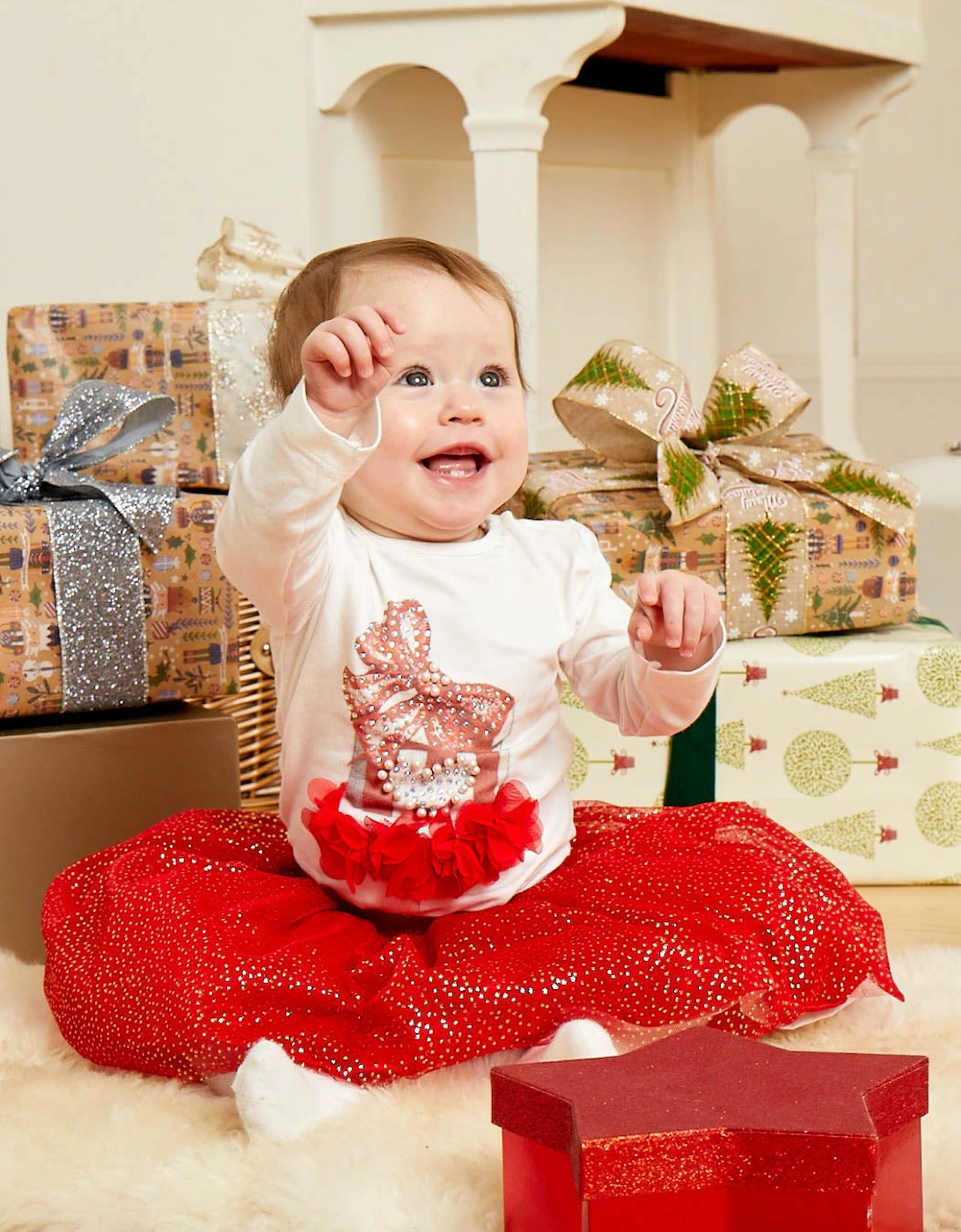 Baby Red Gift Skirt Set