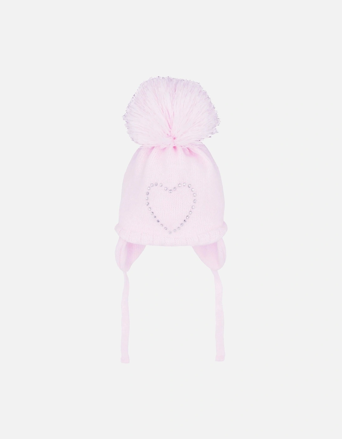Pink Heart Pom Hat