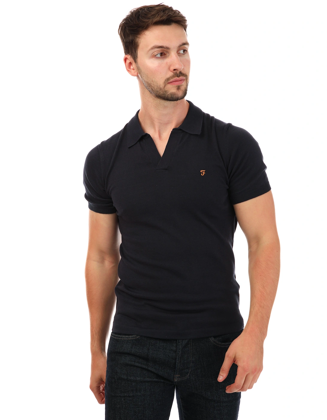 Mens Purcell Knitted Polo Shirt, 5 of 4