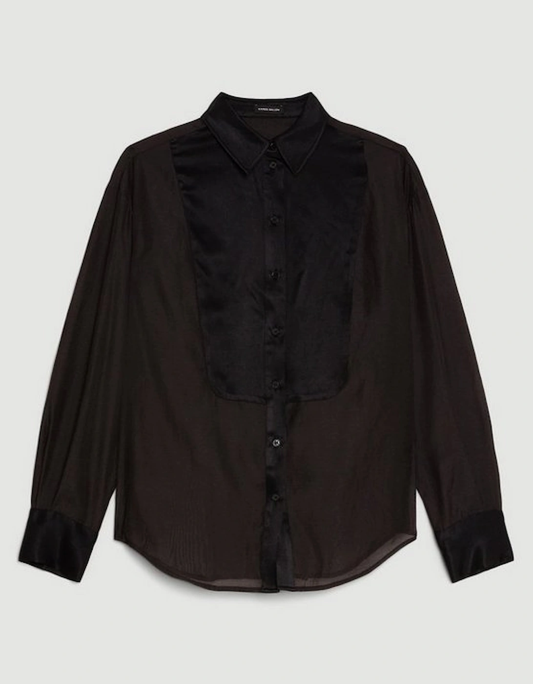 Lydia Millen Tailored Satin And Sheer Panelled Shirt