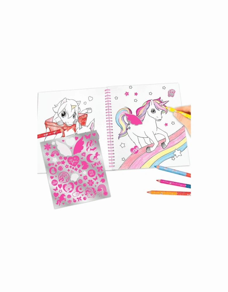 Yivi Colouring Book With Unicorn & Sequins