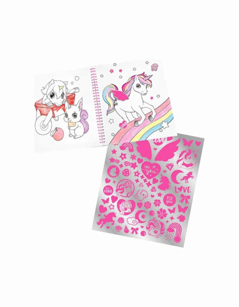 Yivi Colouring Book With Unicorn & Sequins