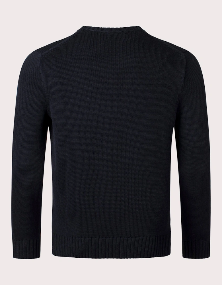 Cotton Ribbed Crew Neck Jumper
