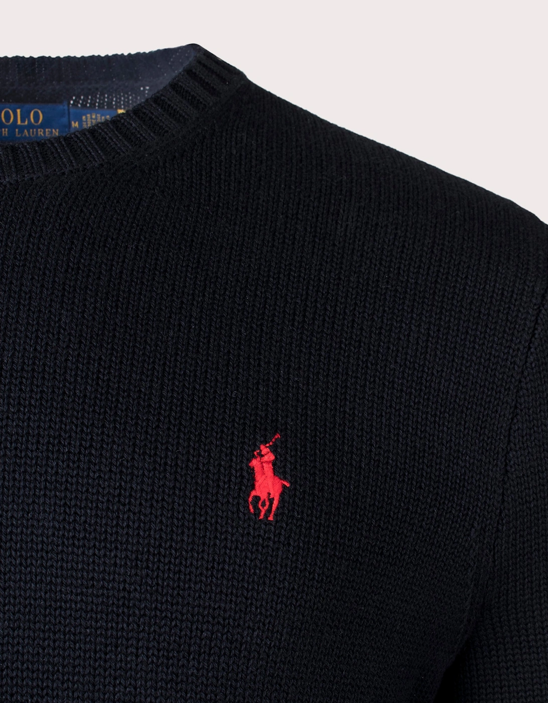 Cotton Ribbed Crew Neck Jumper