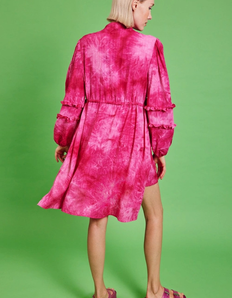 Love Herb Ruffle Shirt Dress