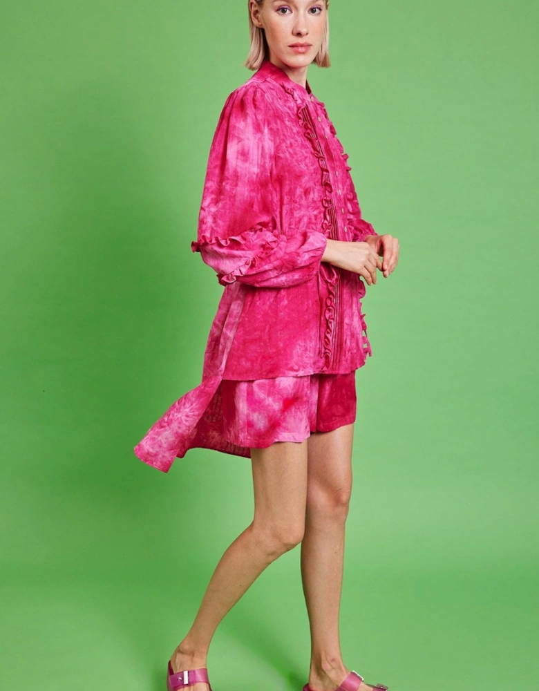 Love Herb Ruffle Shirt Dress