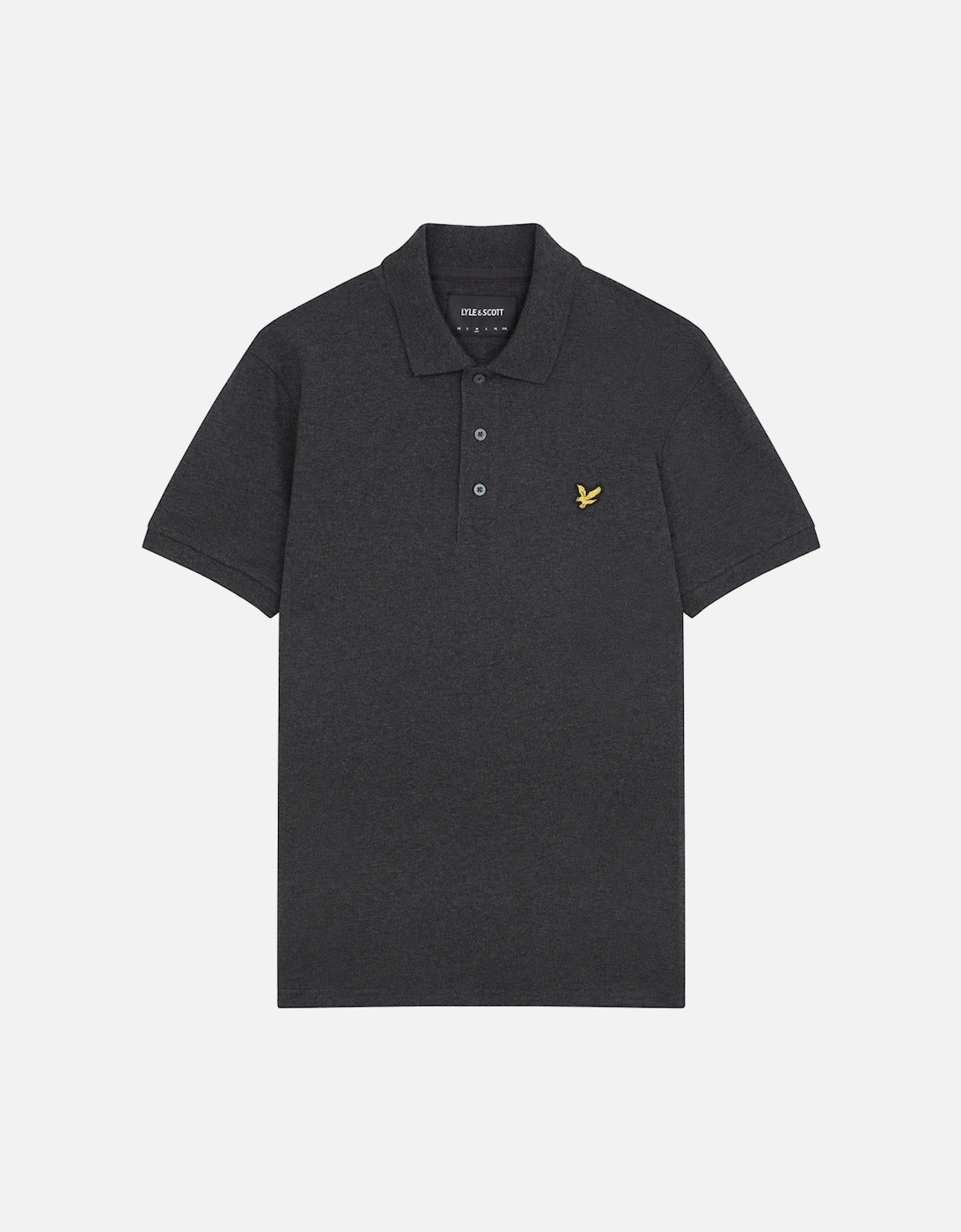 Lyle & Scott Branded Chest Logo Charcoal Marl Polo Shirt, 5 of 4