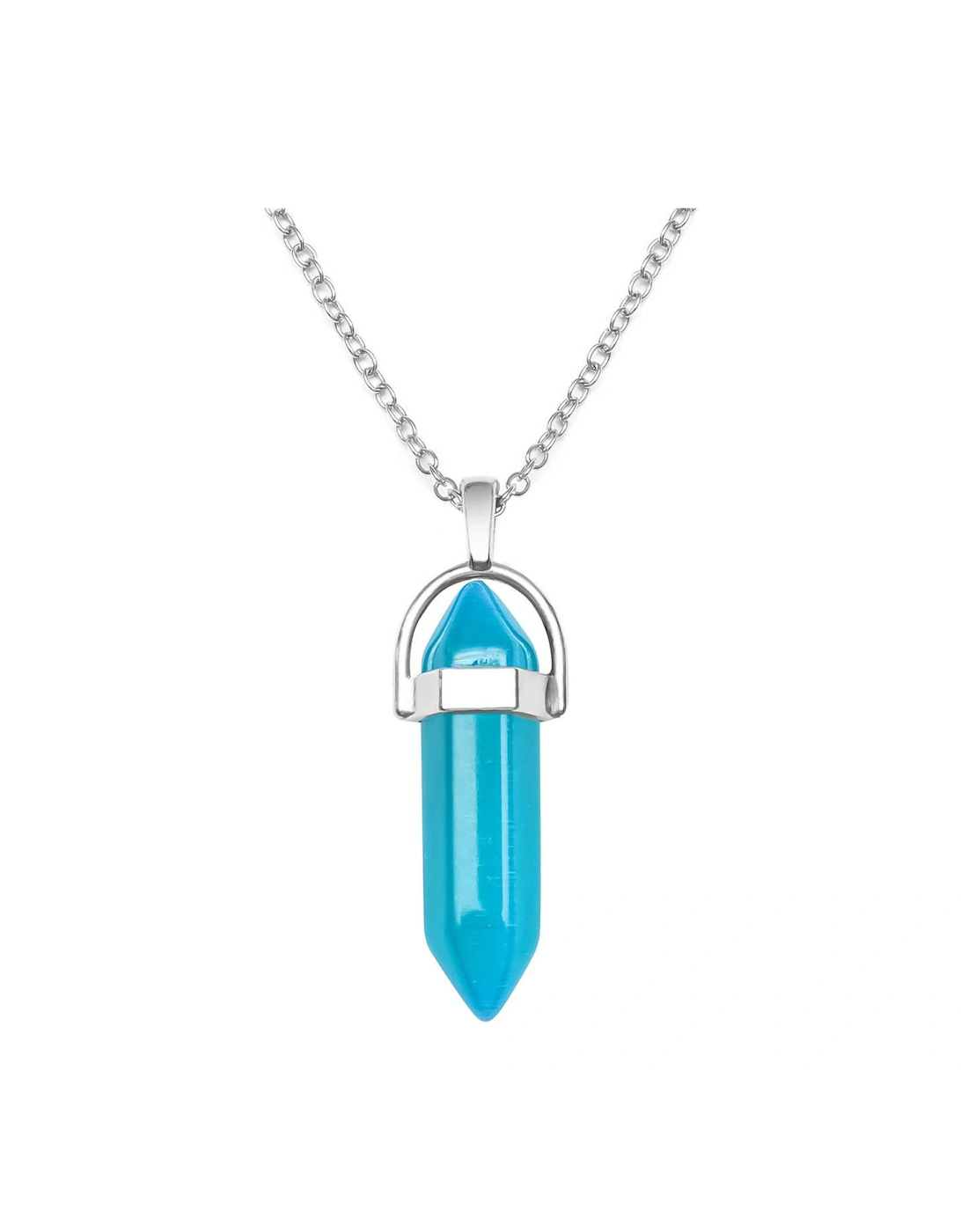 Aquamarine Silver Plated Crystal Drop Charm Necklace, 2 of 1