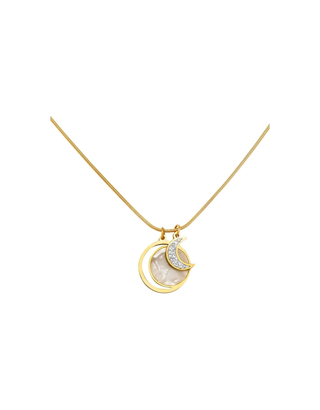 Gold Plated Moon and Disc Charm Necklace, 2 of 1
