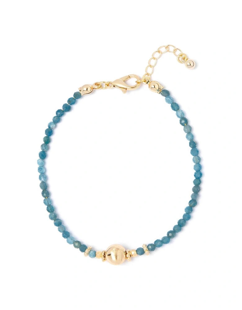 Gold Blue Bead Detail Bracelet