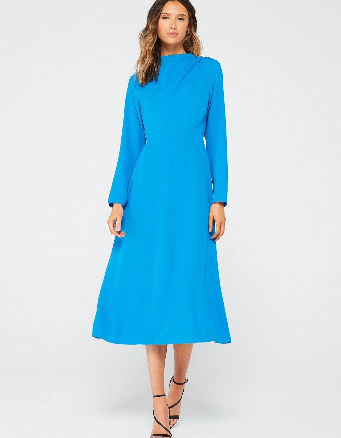 Draped Midi Dress - Blue, 5 of 4