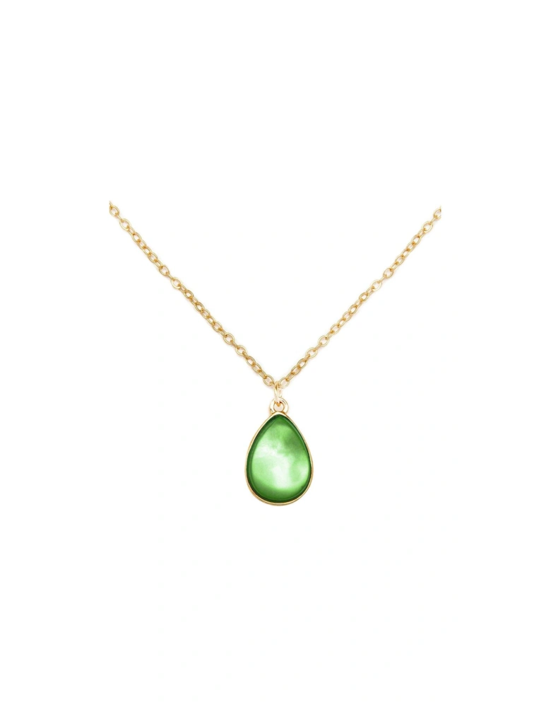 Gold Plated Emerald Charm Necklace