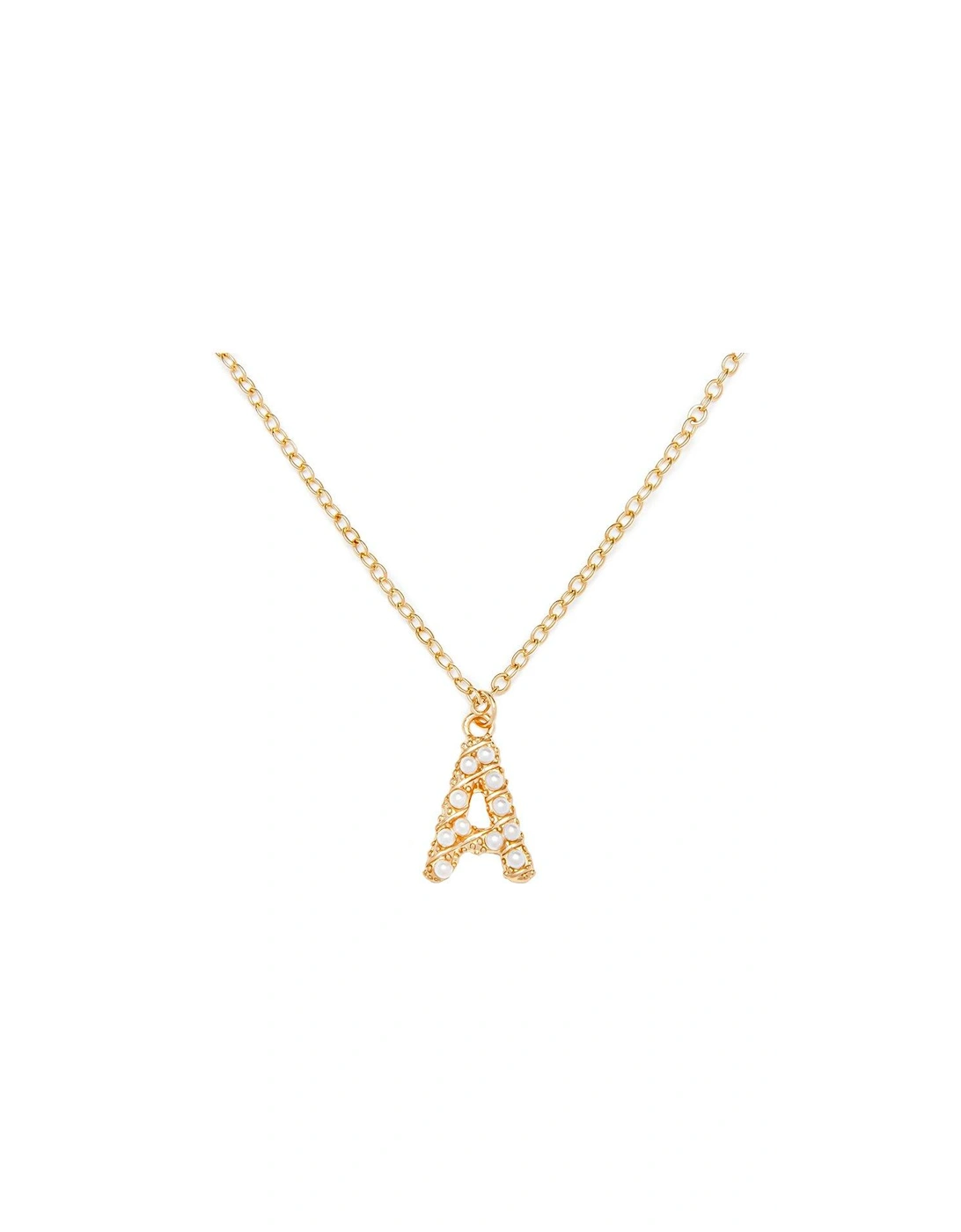 Gold Plated Pearl Letter Charm Necklace, 3 of 2