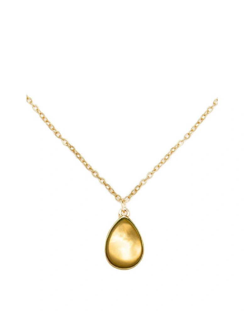 Gold Plated Citrine Charm Necklace