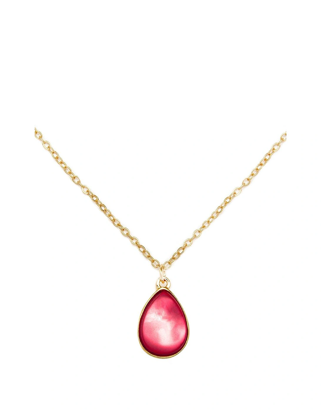 Gold Plated Garnet Charm Necklace, 2 of 1