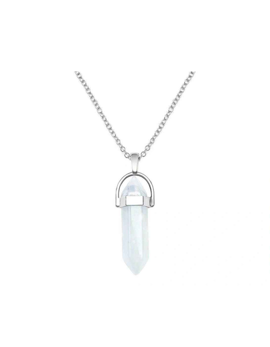 Quartz Silver Plated Crystal Drop Charm Necklace, 2 of 1