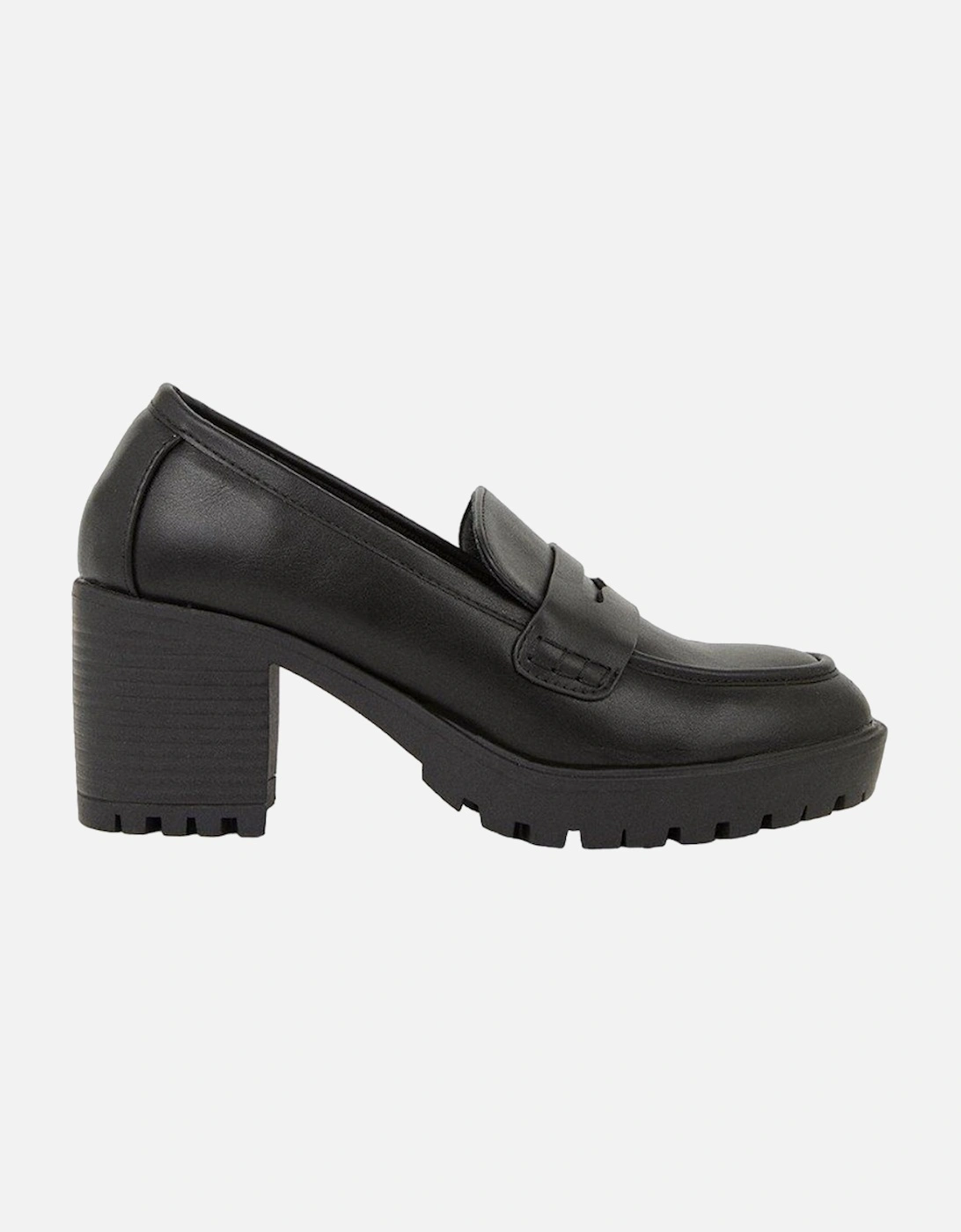 Womens/Ladies Lenny Wide Heeled Loafers