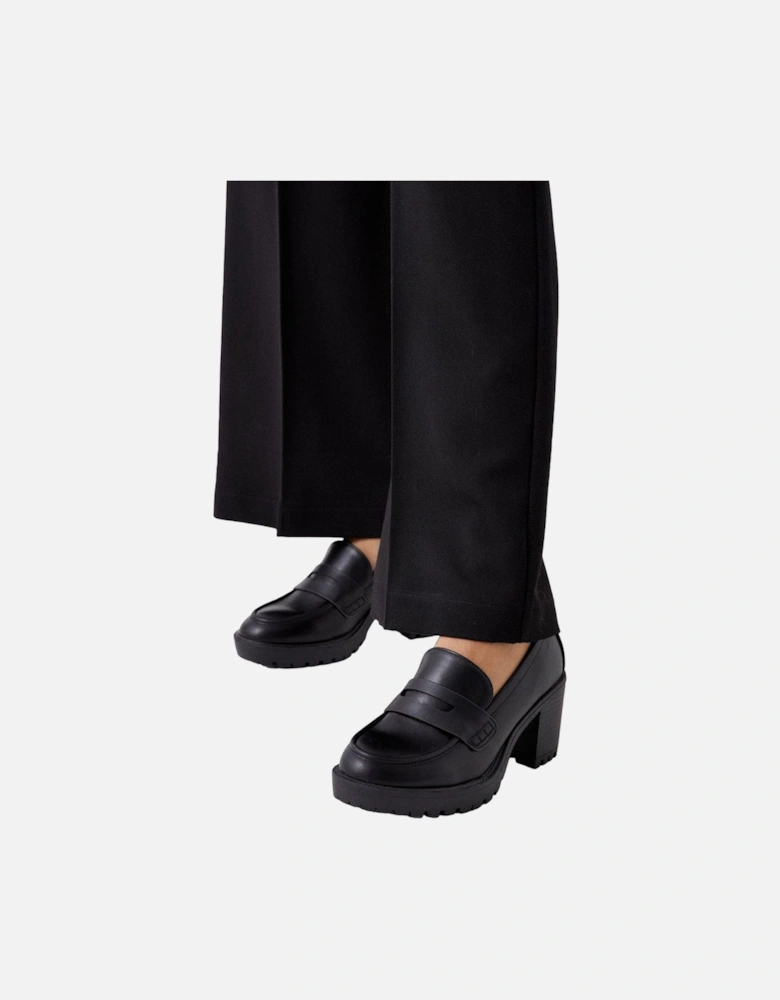 Womens/Ladies Lenny Wide Heeled Loafers