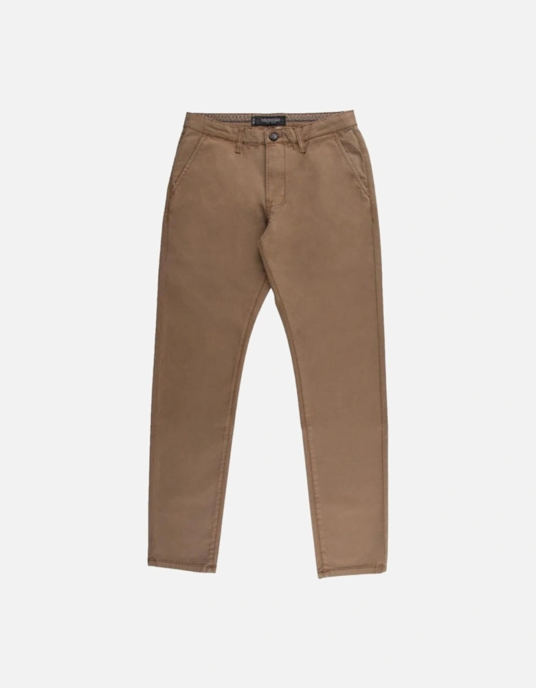 Bromley casual 4 pocket tapered chino - Nutmeg Brown