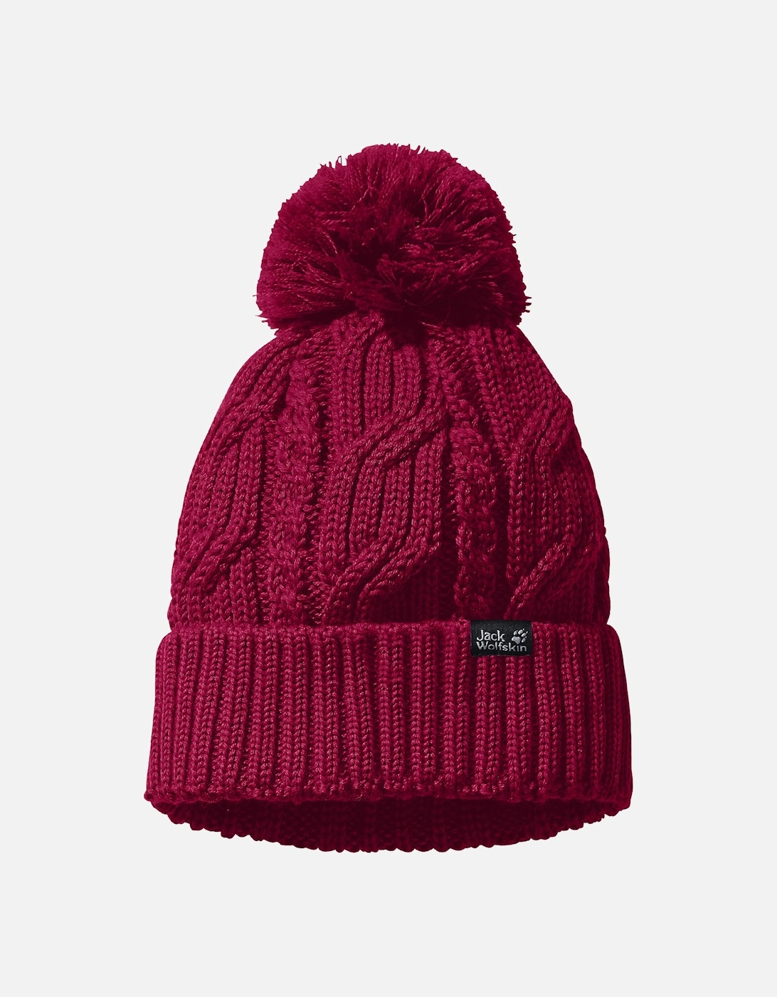Men's Jack Wolfskin Unisex Stormlock Windproof Fleece Lined Bobble Hat - Red - Size: ONE size