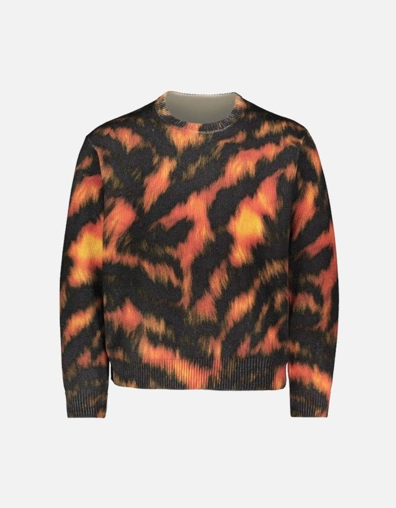 Printed Fur Knitwear - Tiger Camo